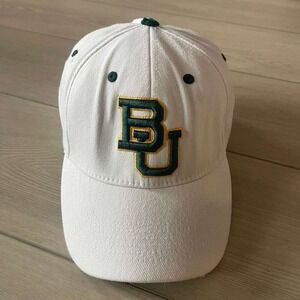 Baylor University Bears White Green Baseball Cap Hat Embroidered Logo